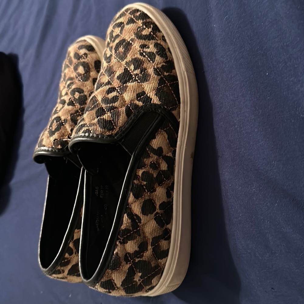 Cheetah print slip ons